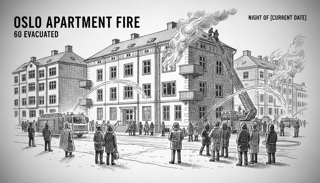 Oslo Apartment Block Fire Forces 60 Residents to Evacuate