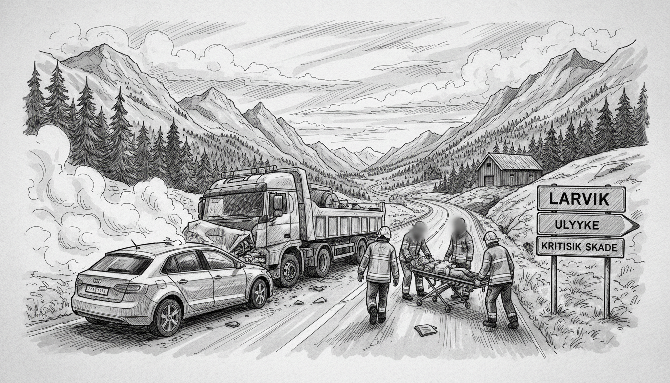 Norway Road Accident: Critical Injuries in Larvik