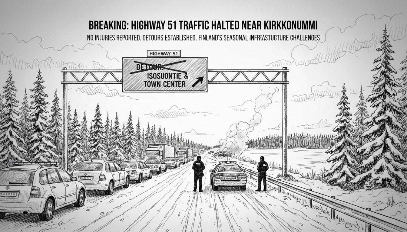 Traffic Disruption on Highway 51 Following Kirkkonummi Incident