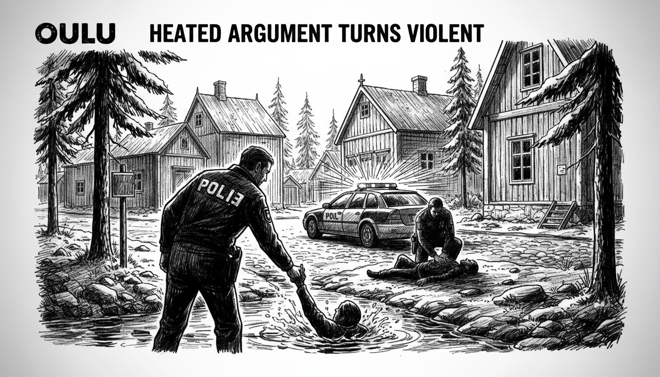 Heated Argument Turns Violent in Oulu, Police Rescue Man from Ditch