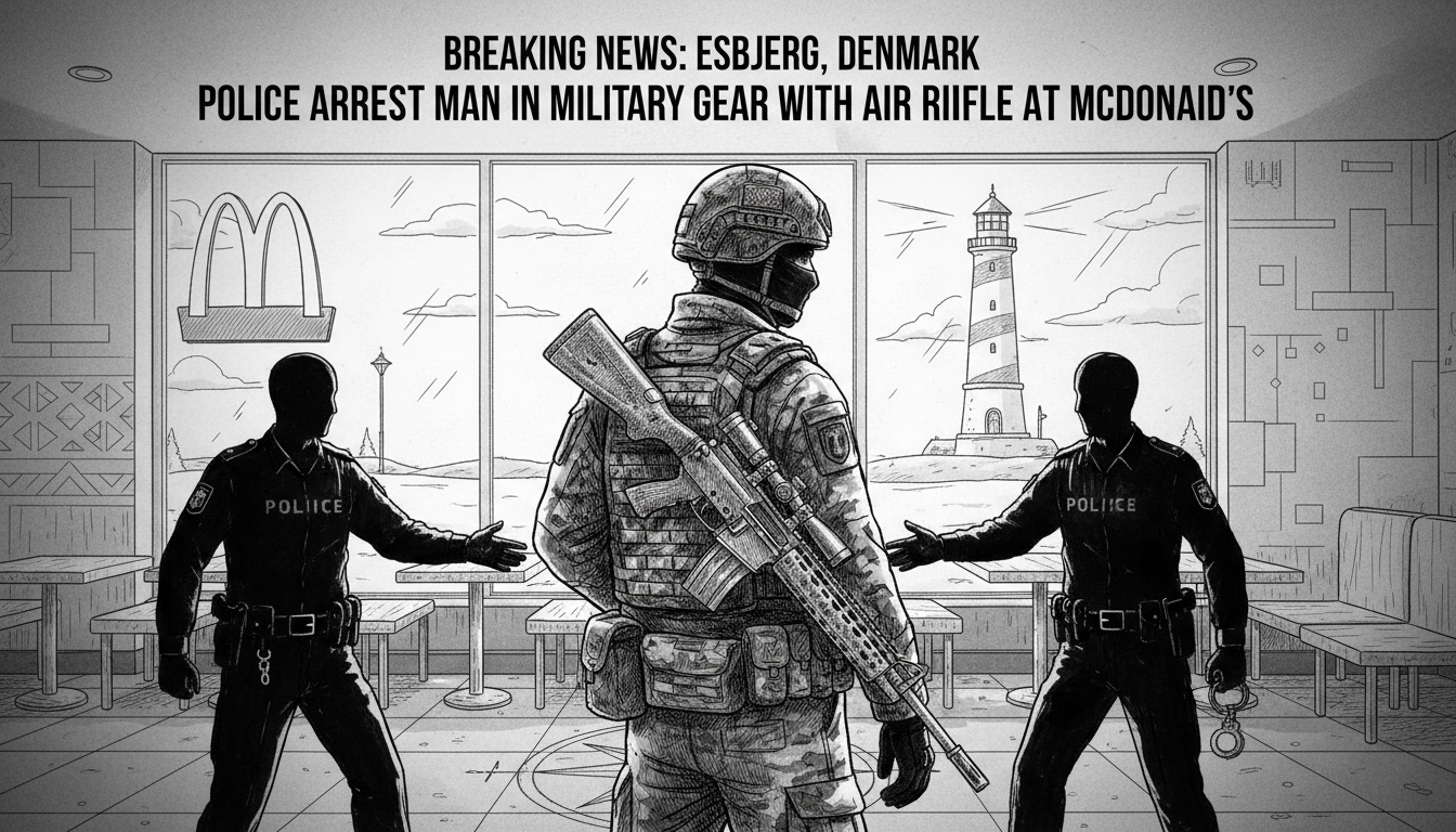 Police Arrest Man in Military Gear Carrying Air Rifle at McDonald's