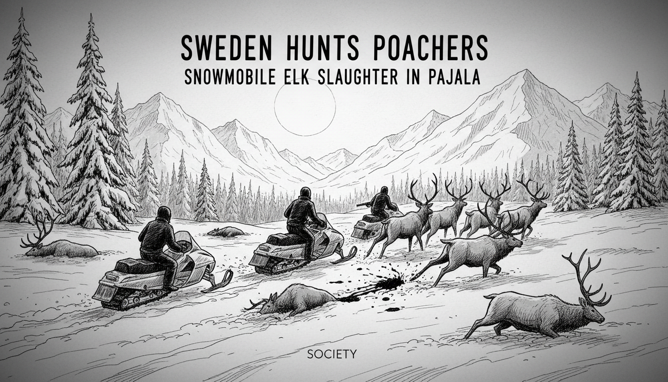 Sweden Hunts Poachers: Snowmobile Elk Slaughter in Pajala