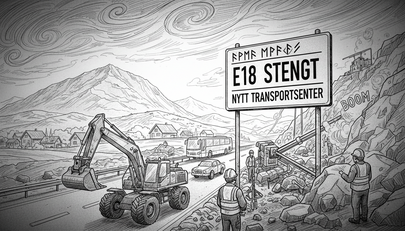 E18 Highway Closures Begin for New Transit Hub Construction Near Holmestrand