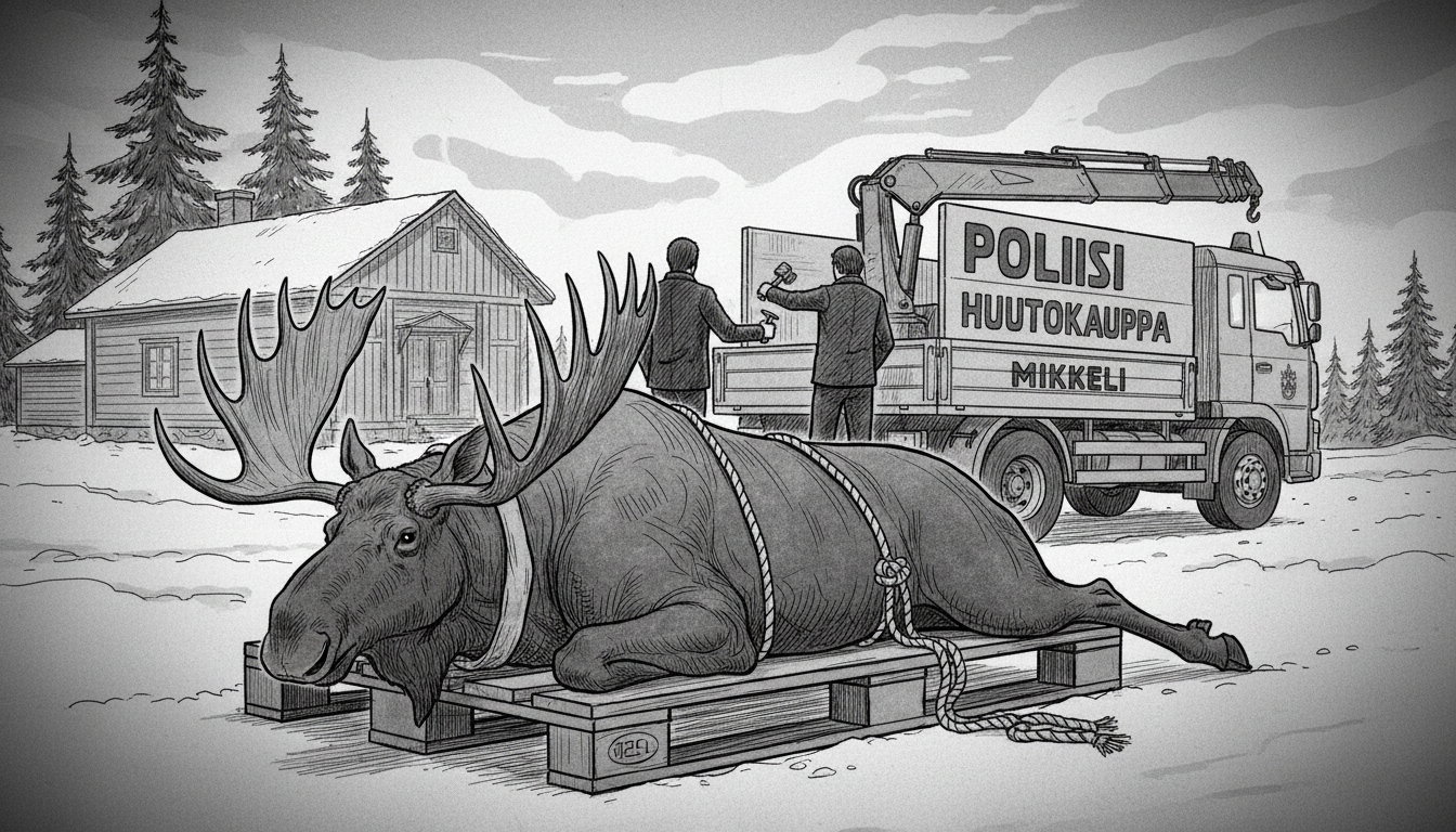 Police Auction 200-kg Bull Moose Carcass in Eastern Finland