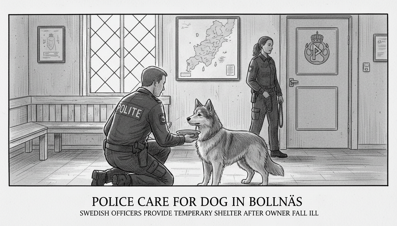 Police Care for Dog After Owner Falls Ill in Swedish Town