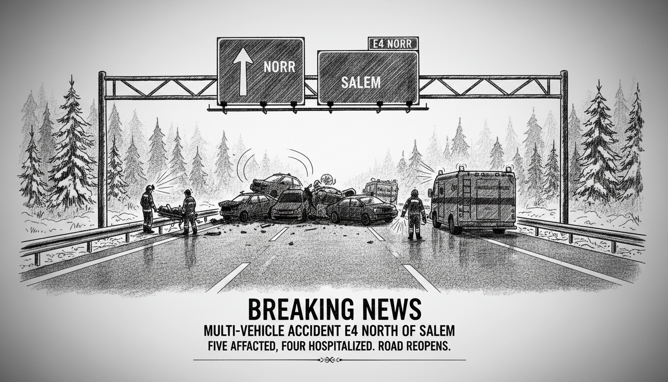 Multi-Vehicle Accident on E4 Highway North of Salem