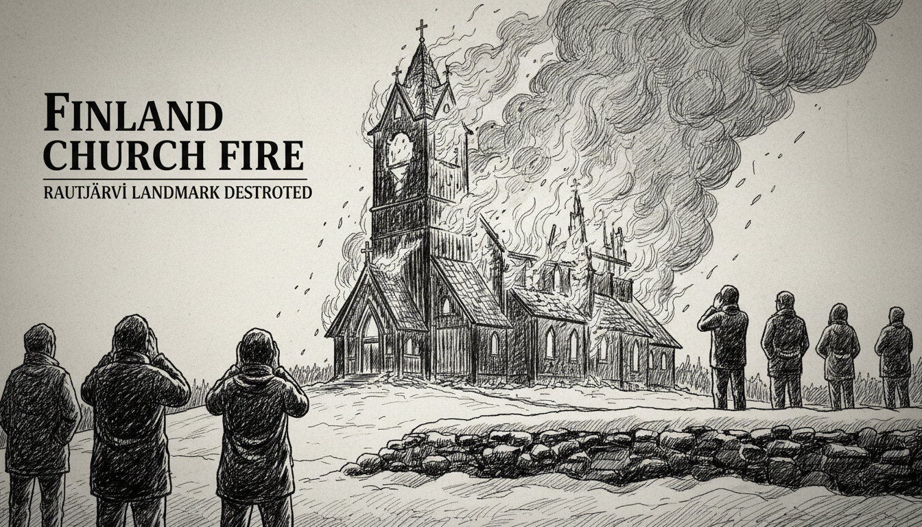 Finland Church Fire Destroys Rautjärvi Landmark