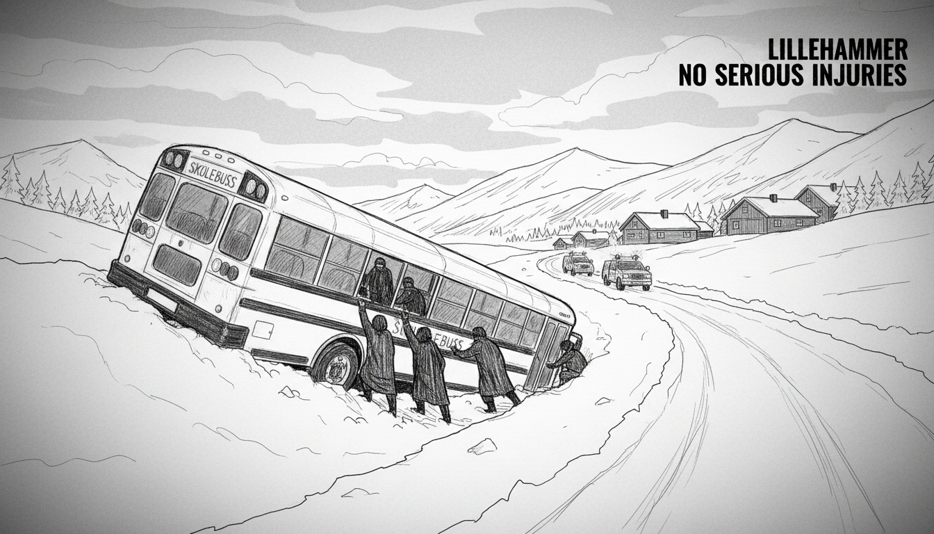 School Bus Overturns in Lillehammer with No Serious Injuries