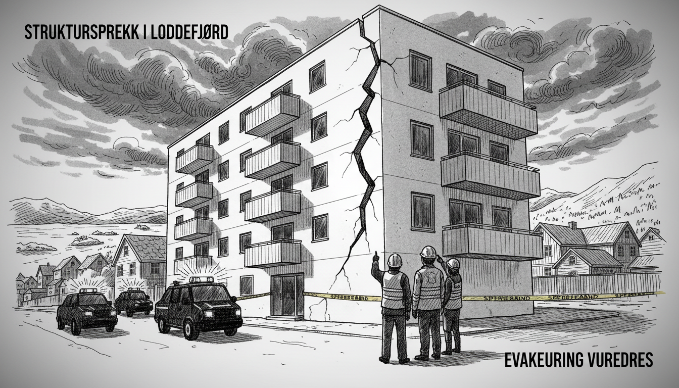 Structural Crack in Loddefjord Building Prompts Evacuation Assessment