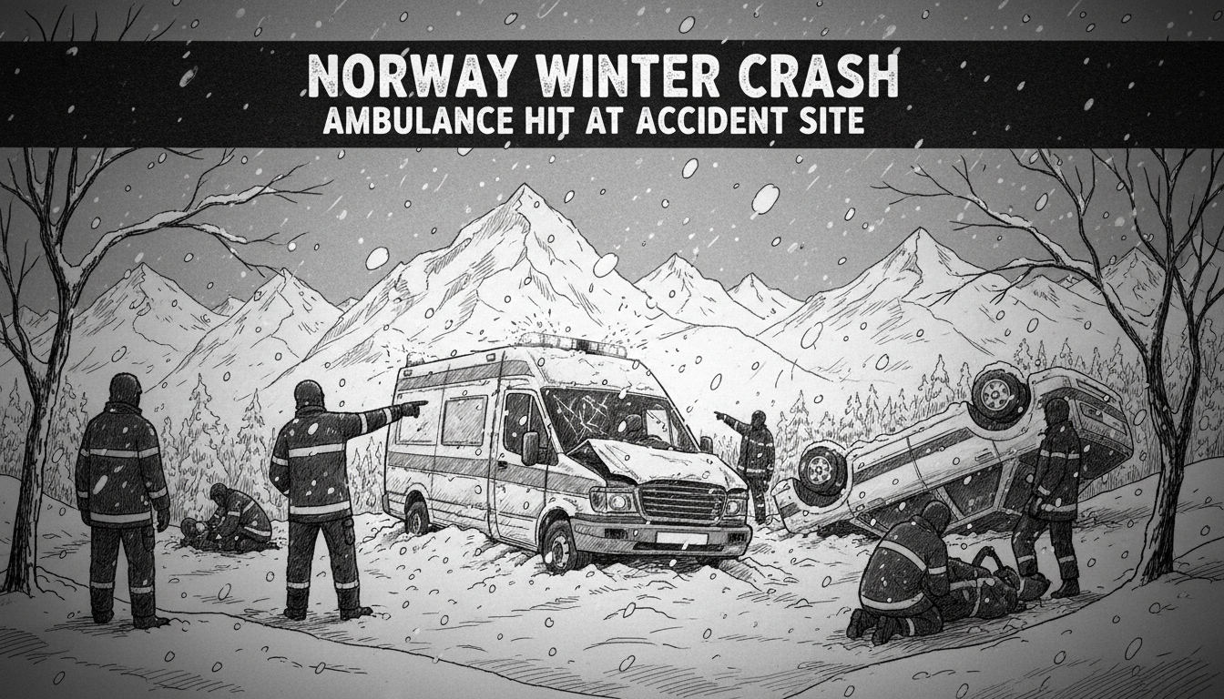 Norway Winter Crash: Ambulance Hit at Accident Site
