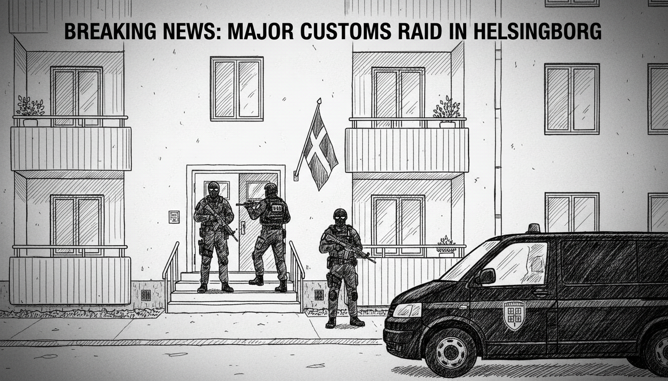 Customs Officials Conduct Major Raid in Helsingborg Residential Area
