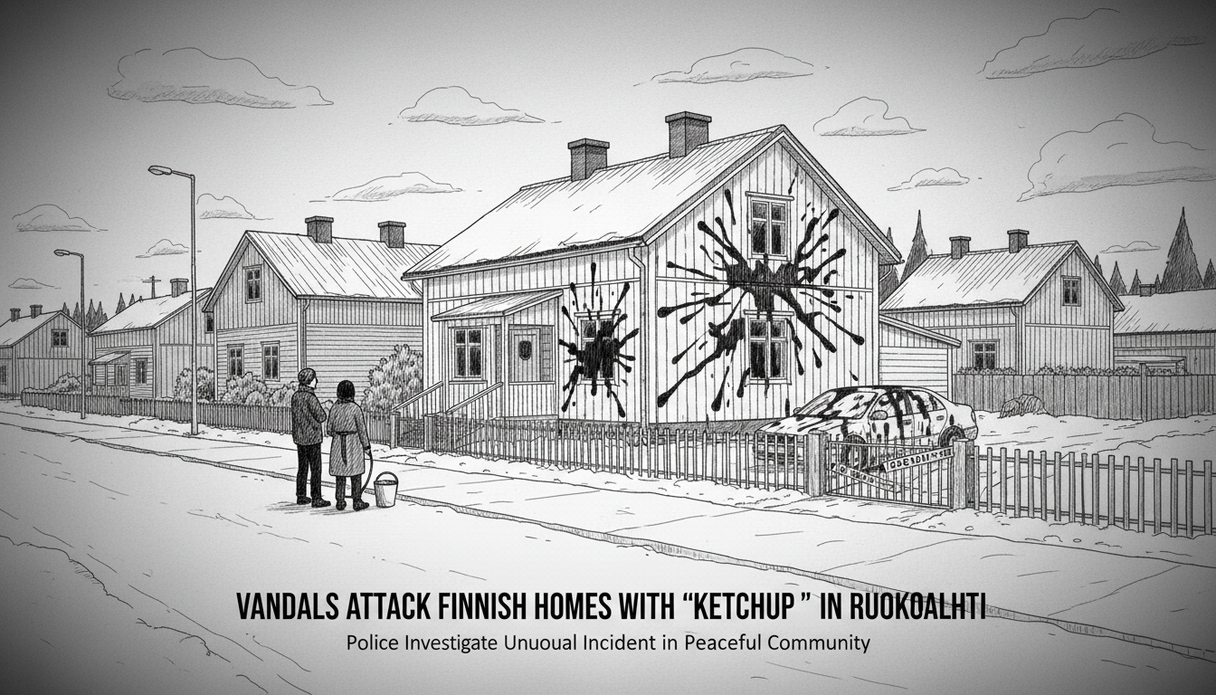 Vandals Target Finnish Homes with Ketchup Attacks in Ruokolahti