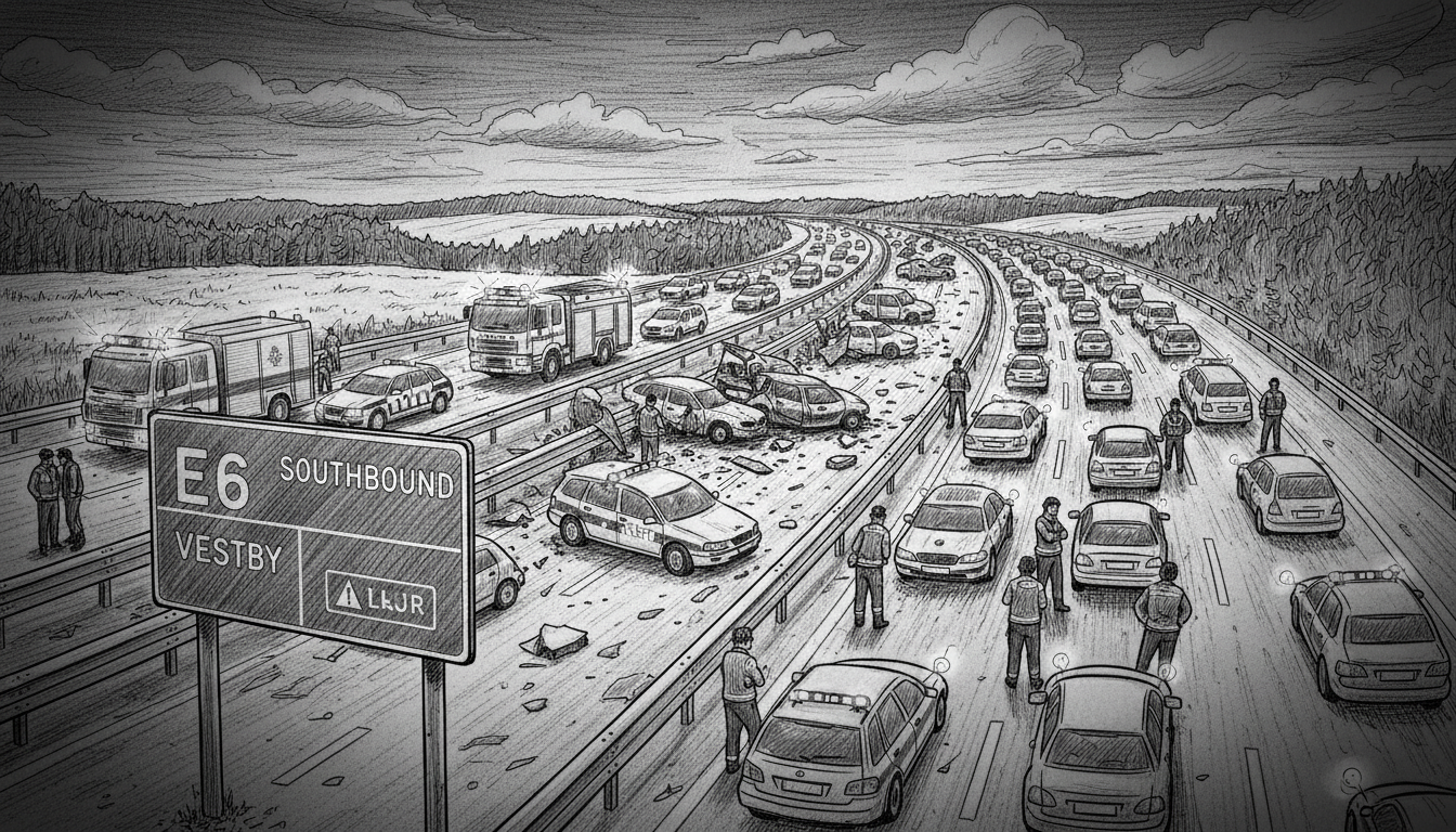 Traffic Accident on E6 Highway Causes Major Delays