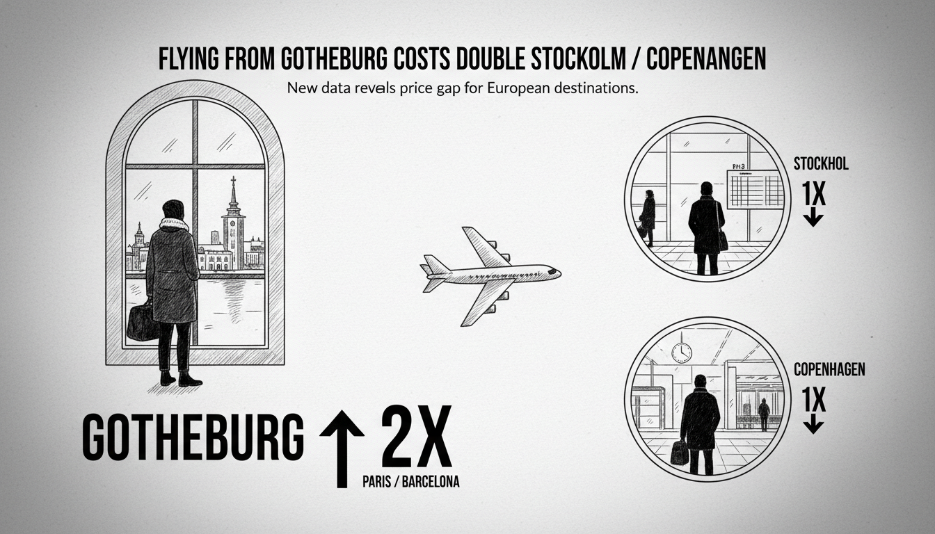 Flying from Gothenburg Costs Double Stockholm and Copenhagen