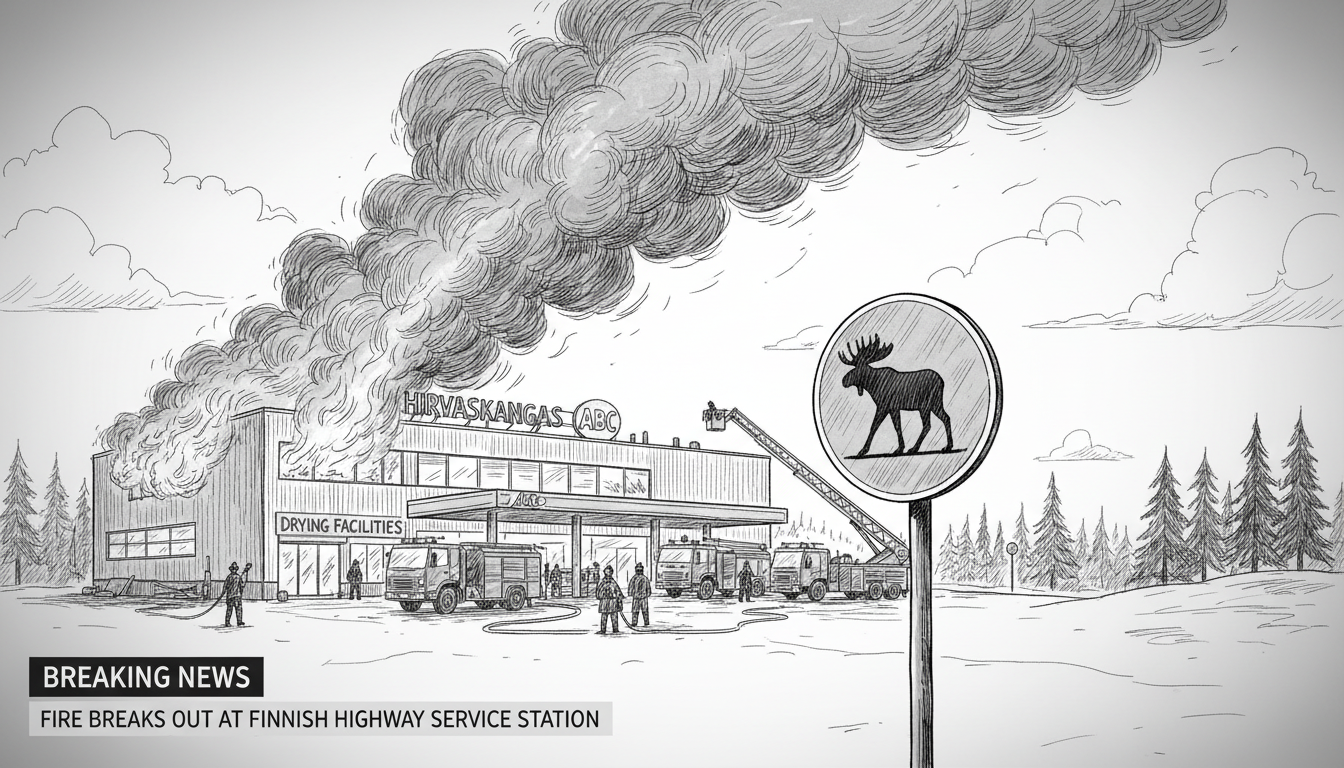 Fire Breaks Out at Popular Finnish Highway Service Station