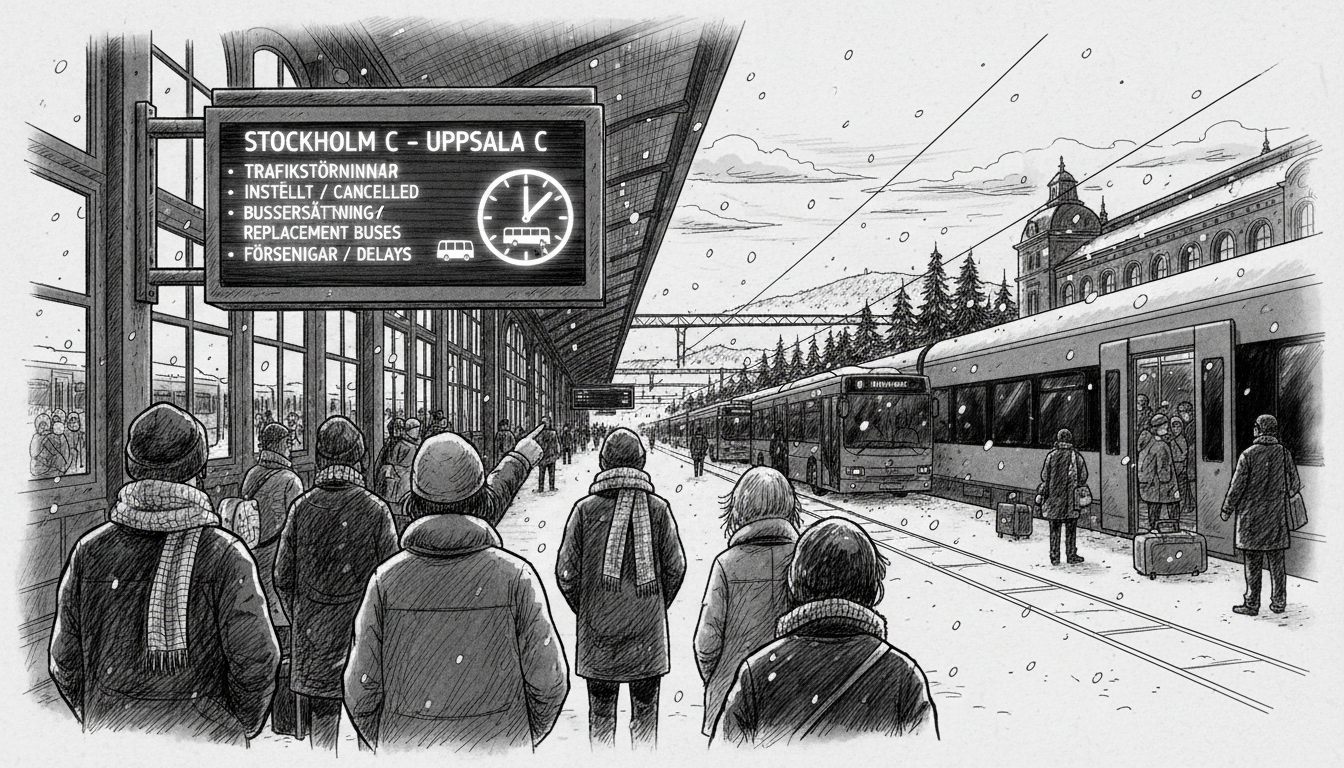 Major Train Disruption Between Stockholm and Uppsala