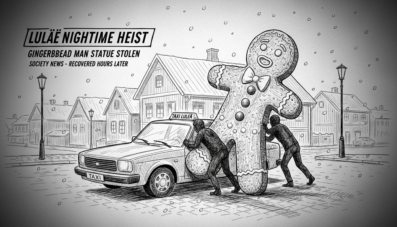 Gingerbread Man Statue Stolen in Luleå Nighttime Heist