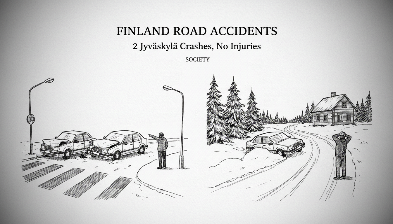 Finland Road Accidents: 2 Jyväskylä Crashes, No Injuries