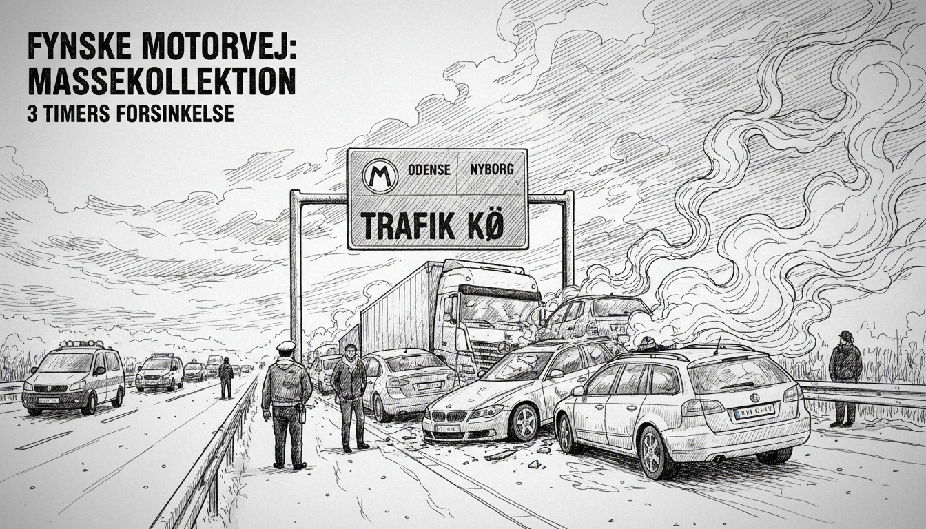 Multi-Vehicle Collision Creates Major Delays on Fynske Motorway