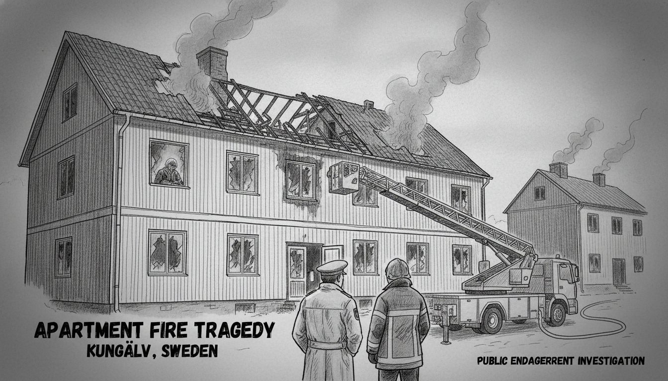 Elderly Woman Dies in Apartment Fire in Kungälv