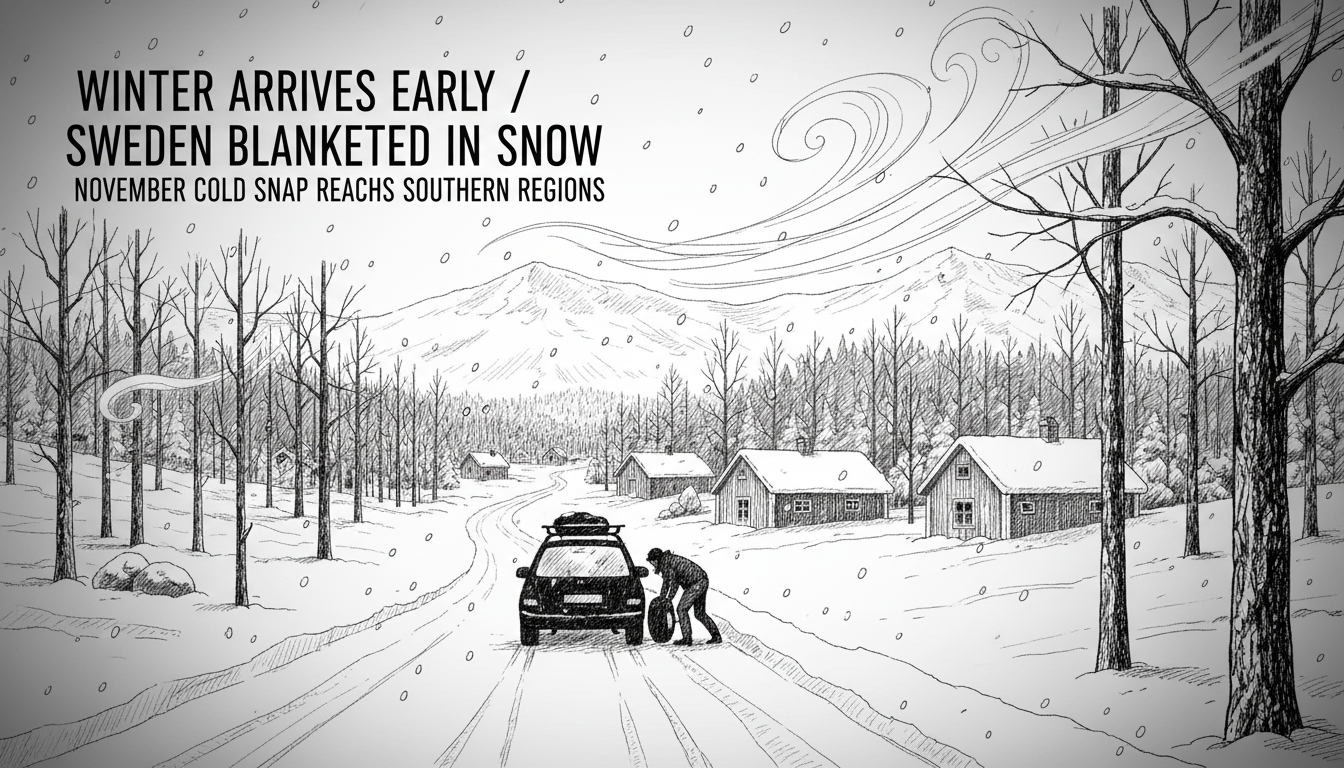 Winter Arrives Early Across Sweden With Snow Reaching Southern Regions