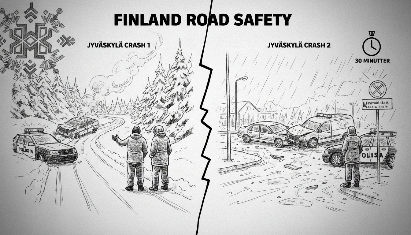 Finland Road Safety: Two Jyväskylä Crashes in 30 Minutes