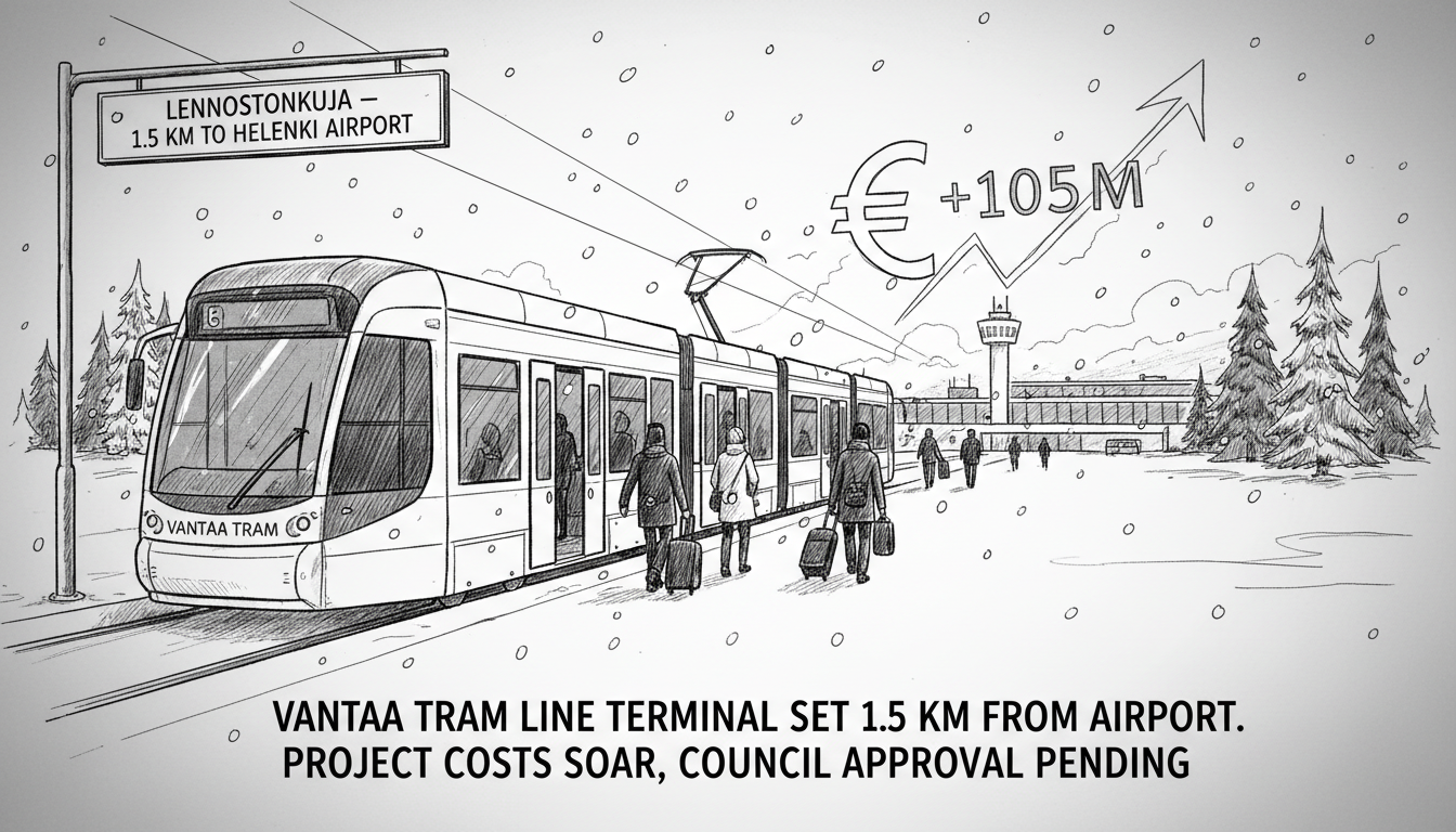 Vantaa Tram Line Terminal Set 1.5 km From Airport