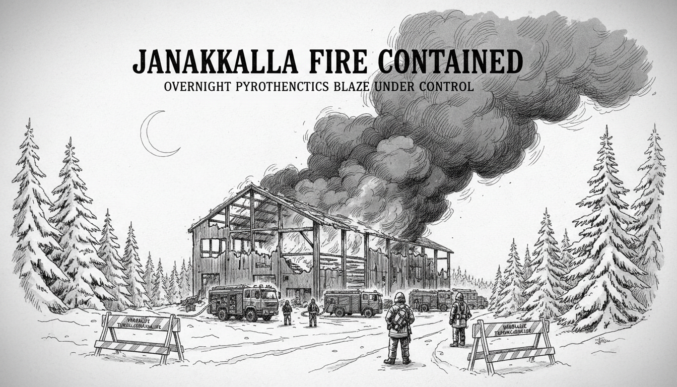 Fireworks Warehouse Fire in Janakkala Contained After Overnight Blaze