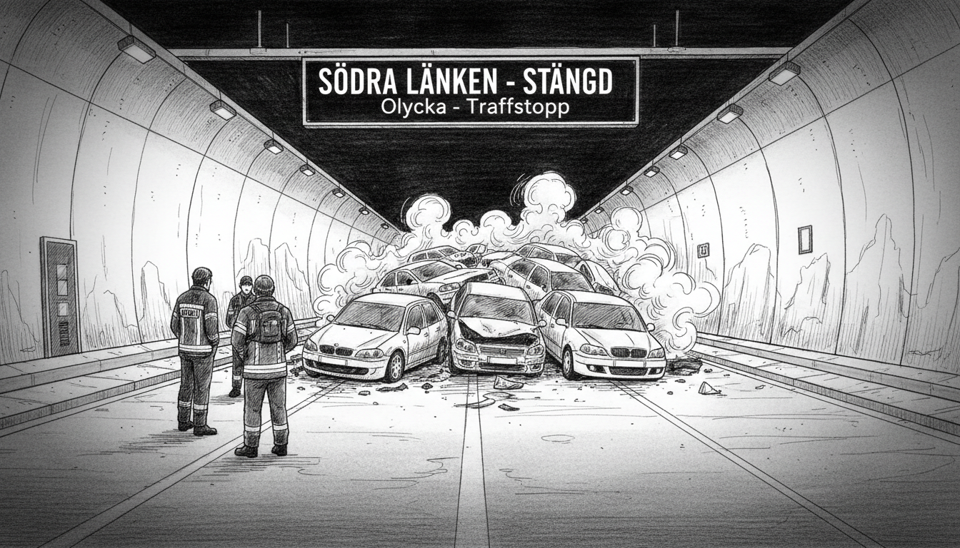 Sweden Traffic Accident: Södra Länken Tunnel Blocked