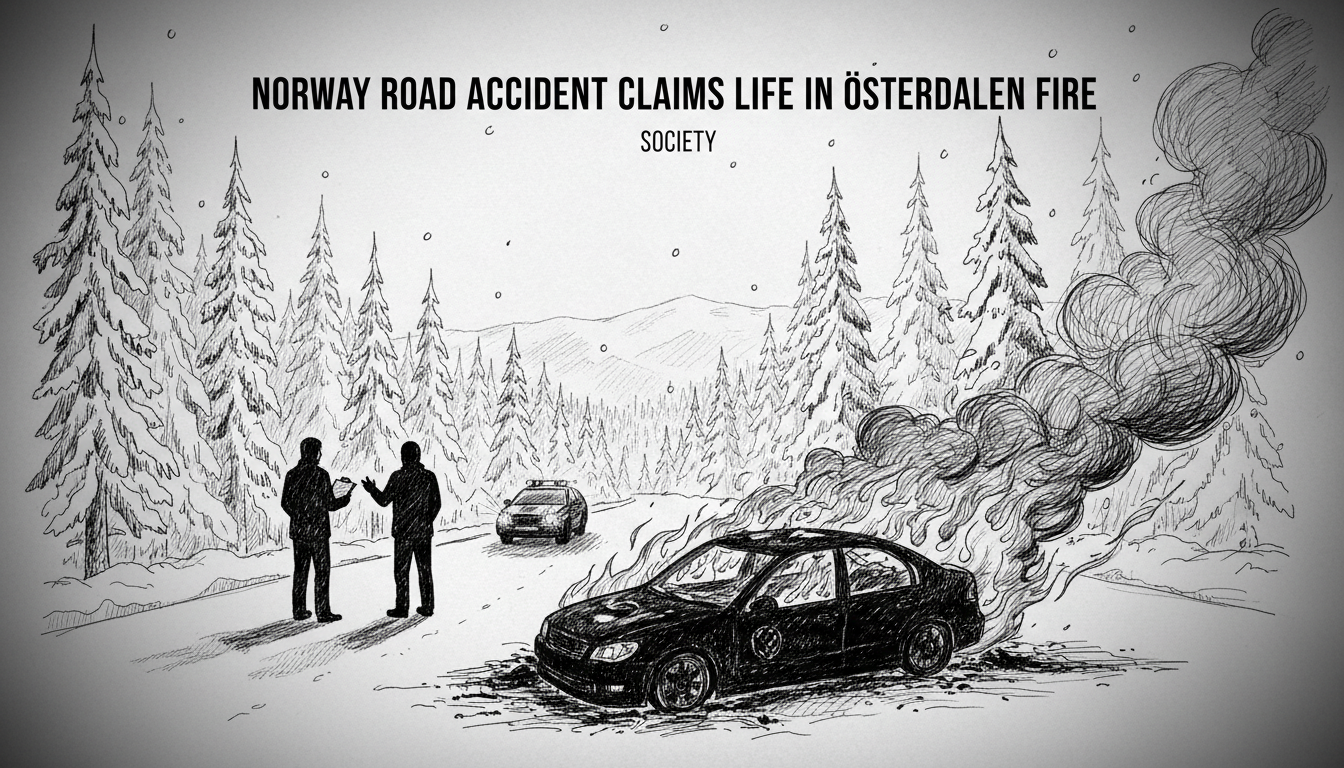 Norway Road Accident Claims Life in Østerdalen Fire