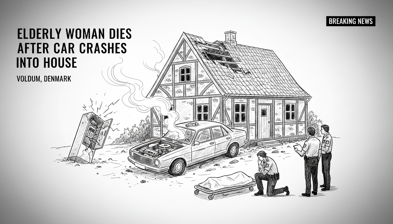 Elderly Woman Dies After Car Crashes Into House in Danish Town