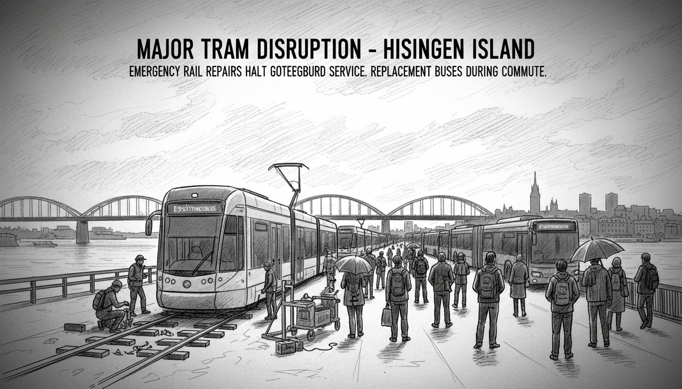 Major Tram Service Disruption Hits Gothenburg's Hisingen Island