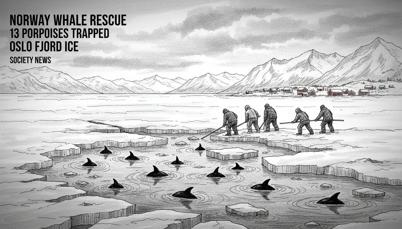 Norway Whale Rescue: 13 Porpoises Trapped in Oslo Fjord Ice