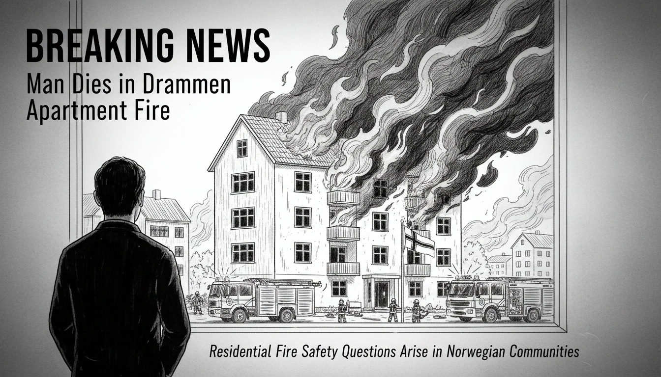 Man Dies in Drammen Apartment Fire on Fjell