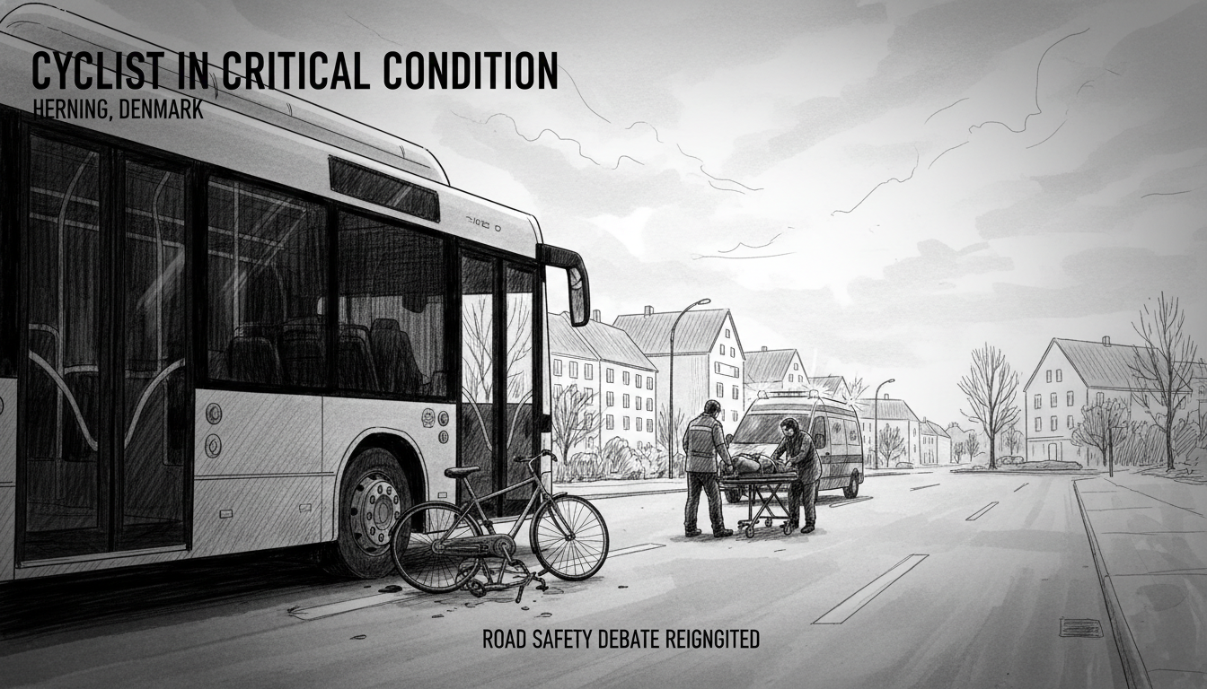 Cyclist in Critical Condition After Bus Collision in Herning