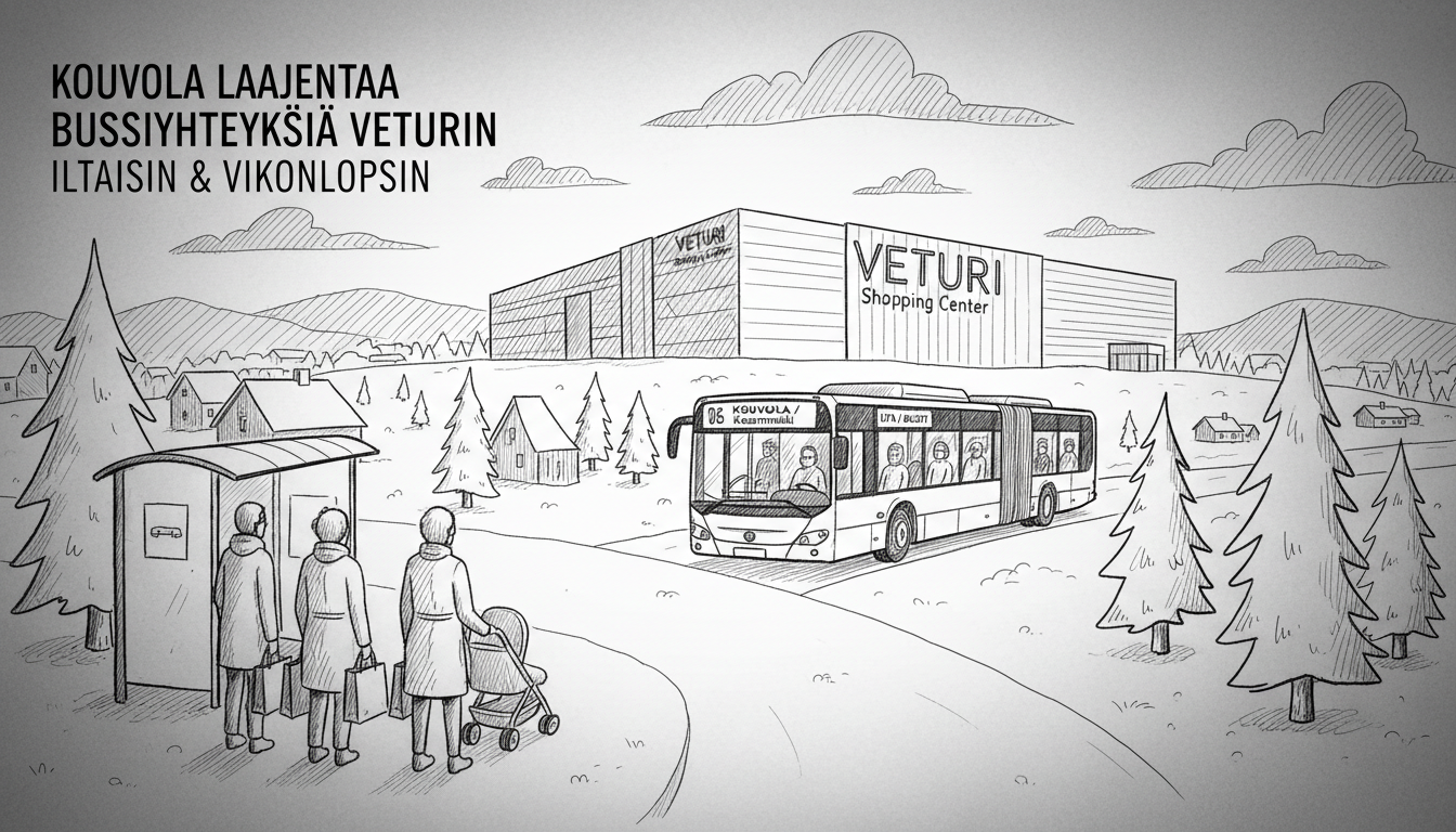 Kouvola Expands Bus Services to Veturi Shopping Center Evenings and Weekends