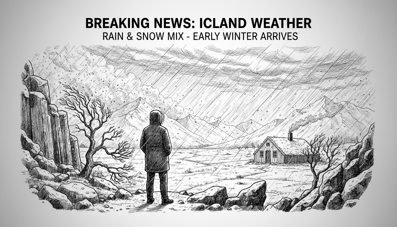Iceland weather forecast shows rain and snow mix