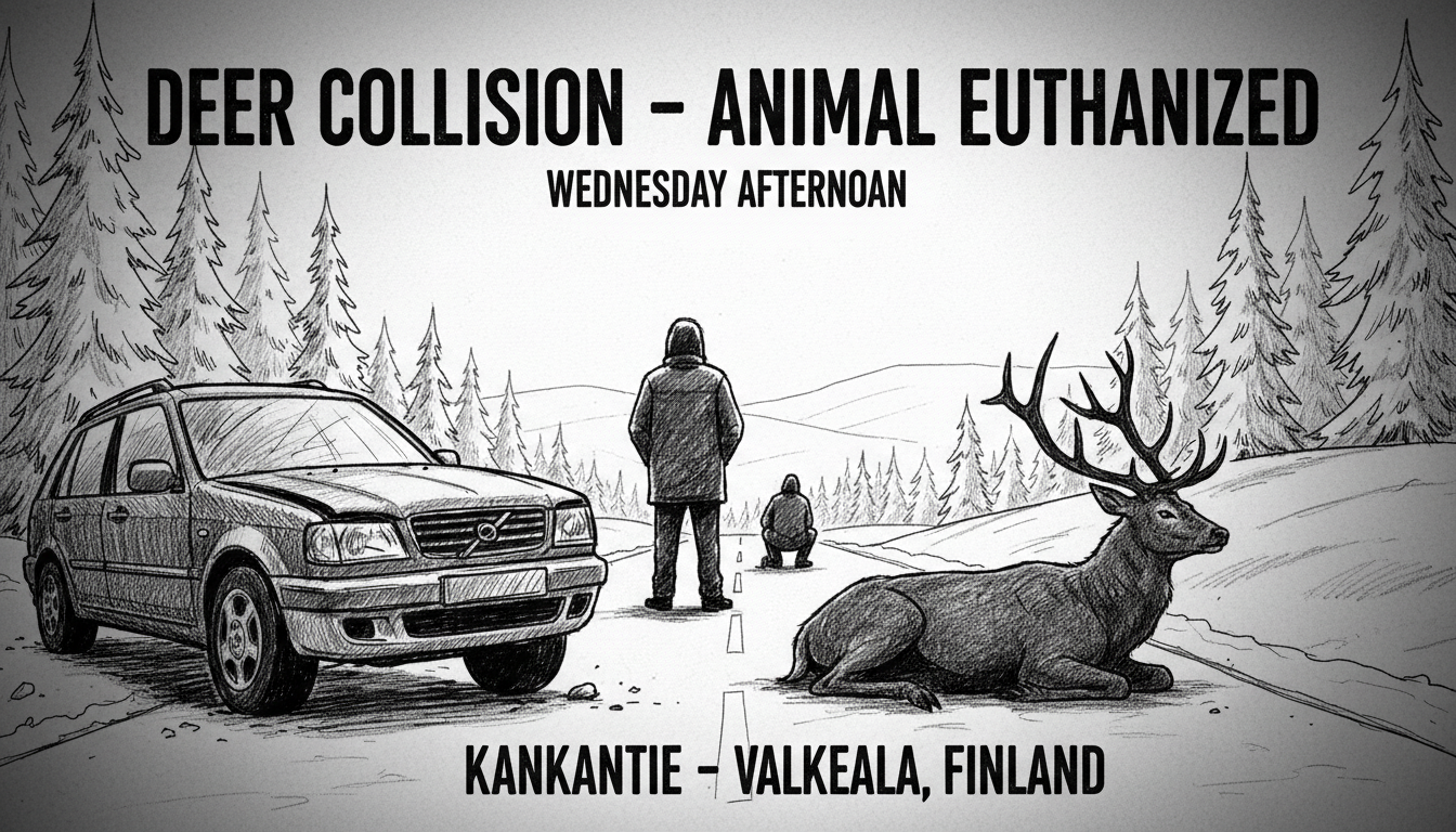 Deer Collision in Valkeala Leaves Animal Euthanized