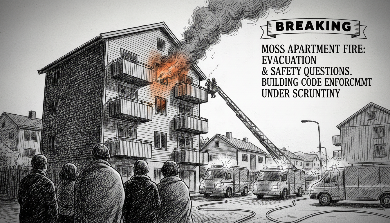Fire in Moss Apartment Building Prompts Evacuation and Safety Questions