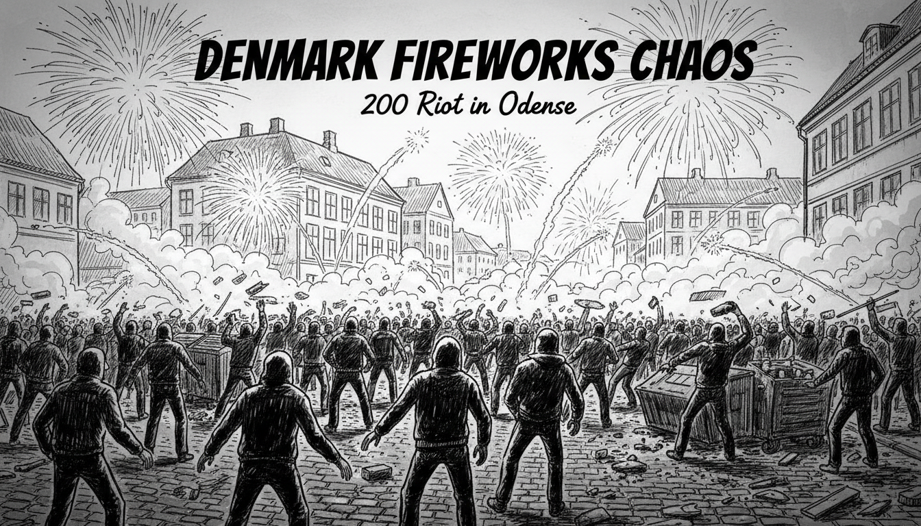 Denmark Fireworks Chaos: 200 Riot in Odense