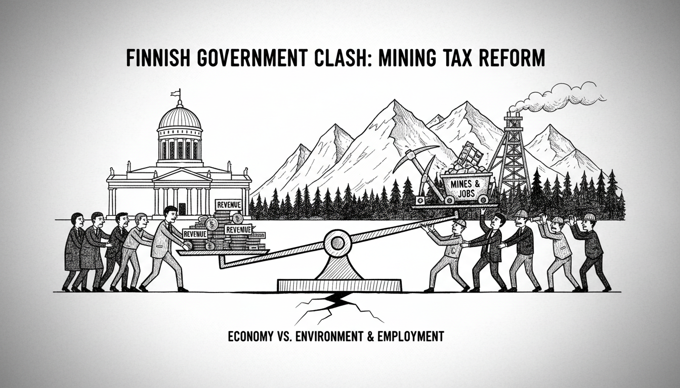 Finnish Government Parties Clash Over Mining Tax Reform Proposal