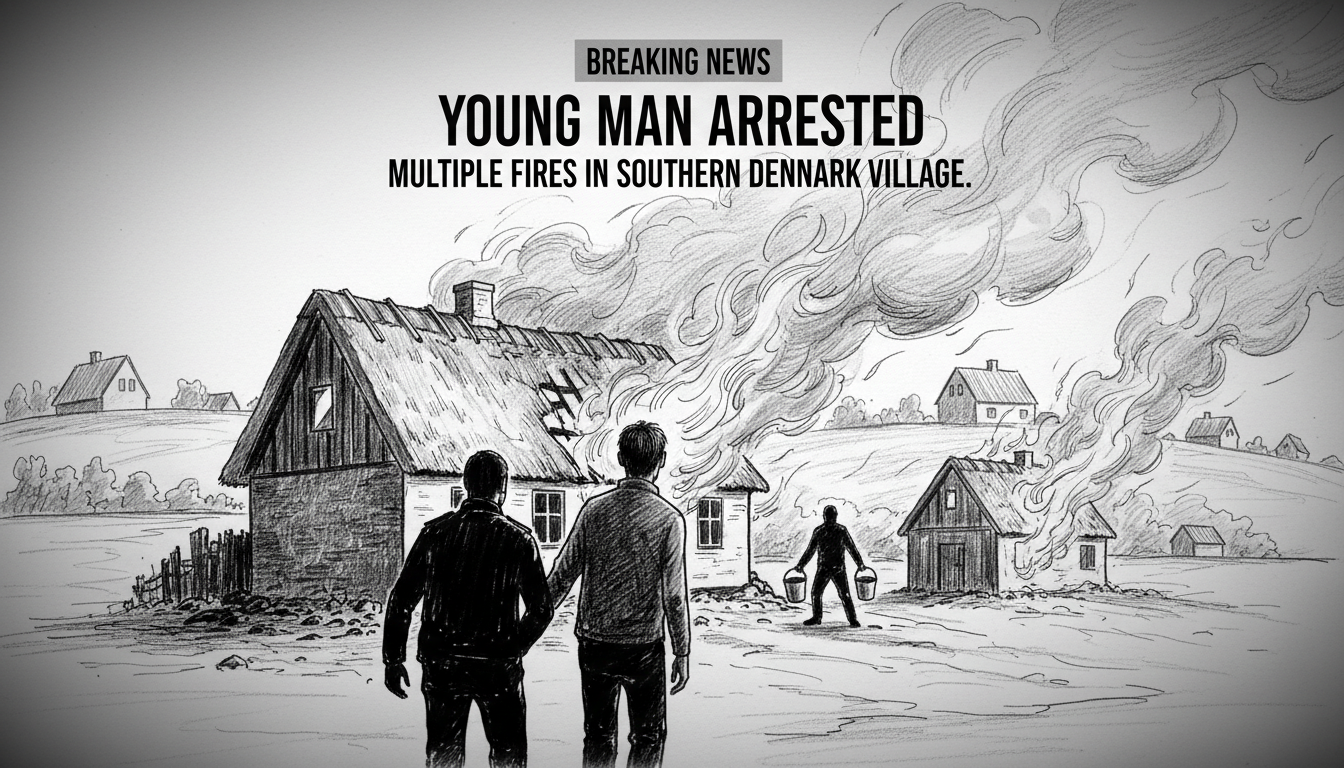 Young Man Arrested Following Multiple Fires in Southern Denmark Village