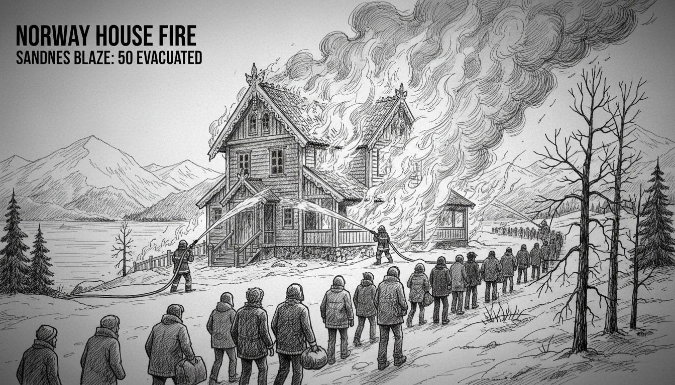 Norway House Fire: 50 Evacuated in Sandnes Blaze