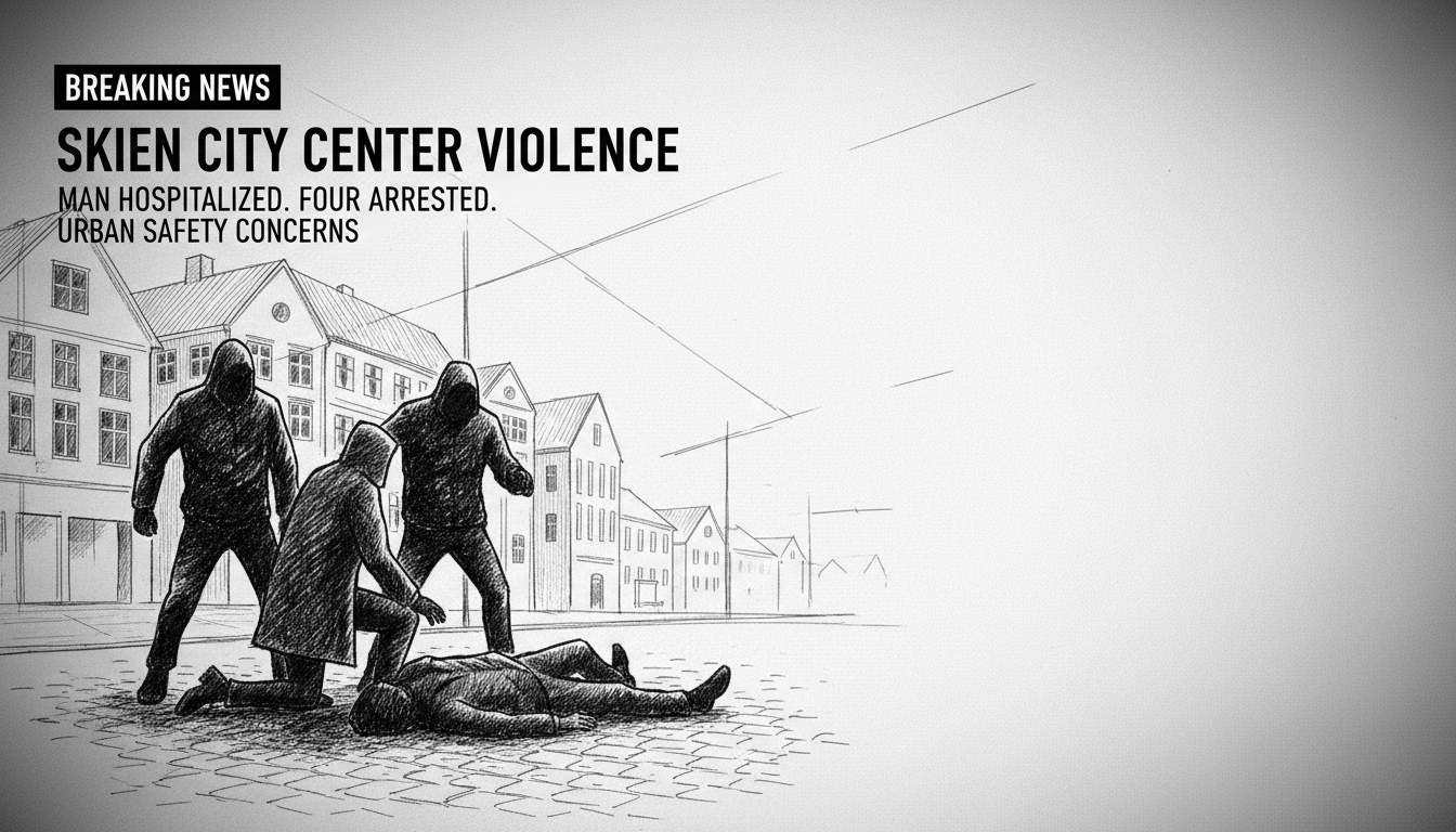 Man Hospitalized After Violent Incident in Skien City Center