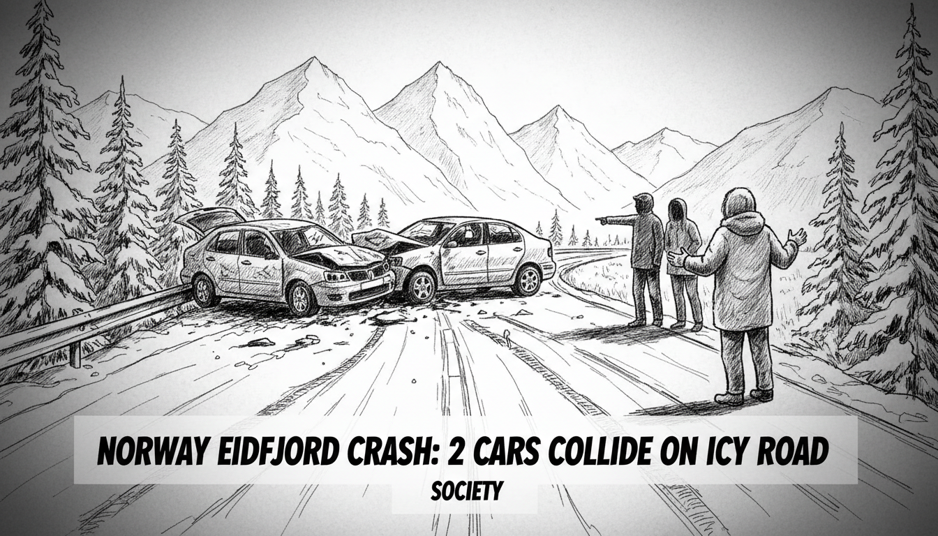 Norway Eidfjord Crash: 2 Cars Collide On Icy Road