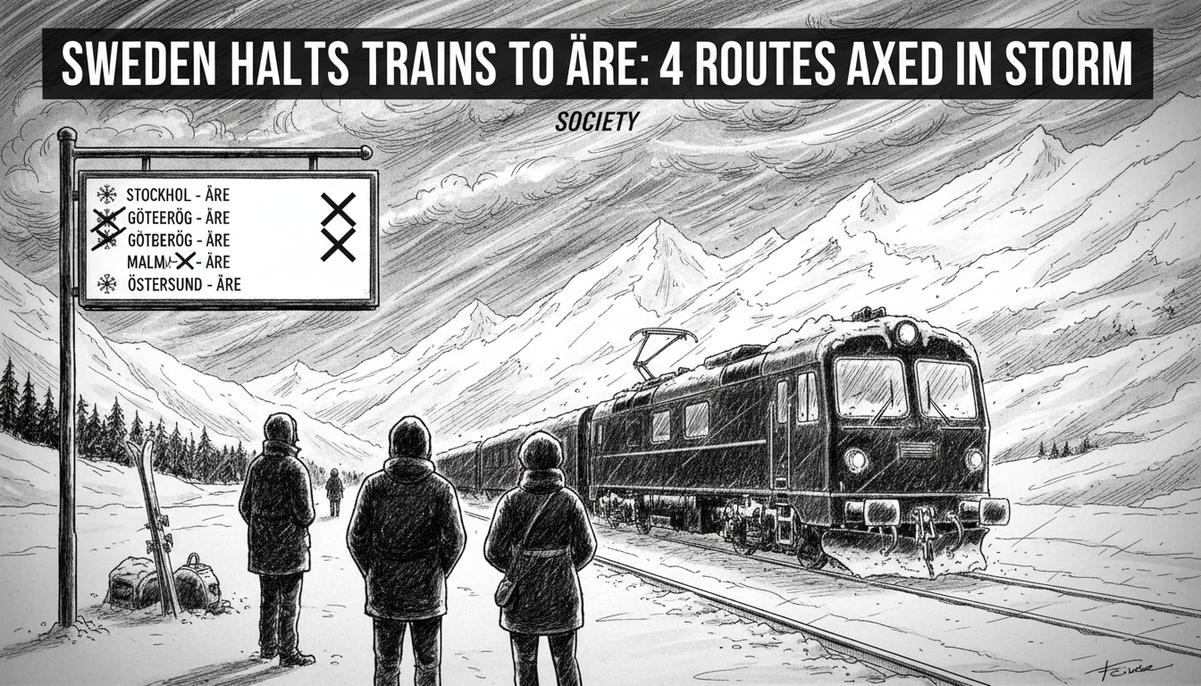 Sweden Halts Trains to Åre: 4 Routes Axed in Storm