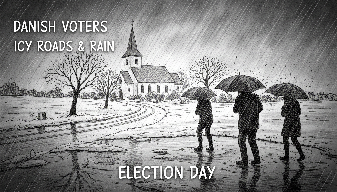 Danish Voters Face Icy Roads and Rain on Election Day