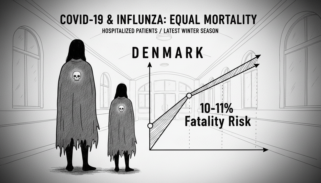 COVID-19 and Influenza Now Show Equal Mortality Rates in Denmark