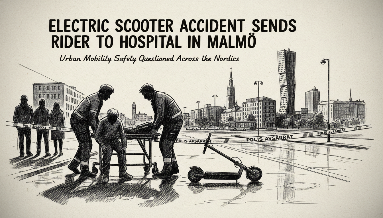 Electric Scooter Accident Sends Rider to Hospital in Malmö