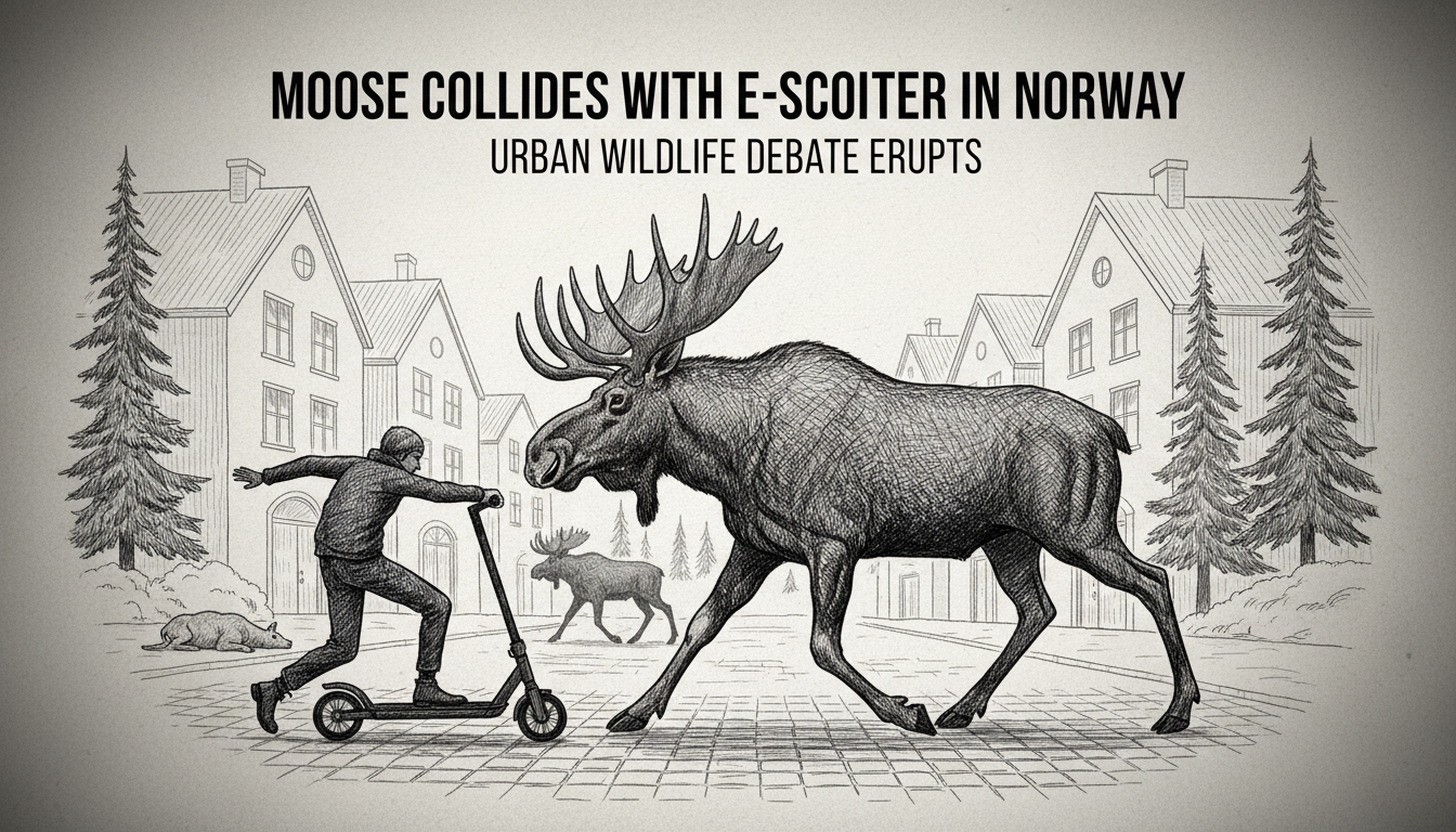 Moose Collides with E-scooter Rider in Norwegian Town